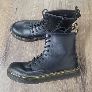 Doc Dr Martens Zavala J Black Leather Combat Boots Size Mens 4 Womens 5